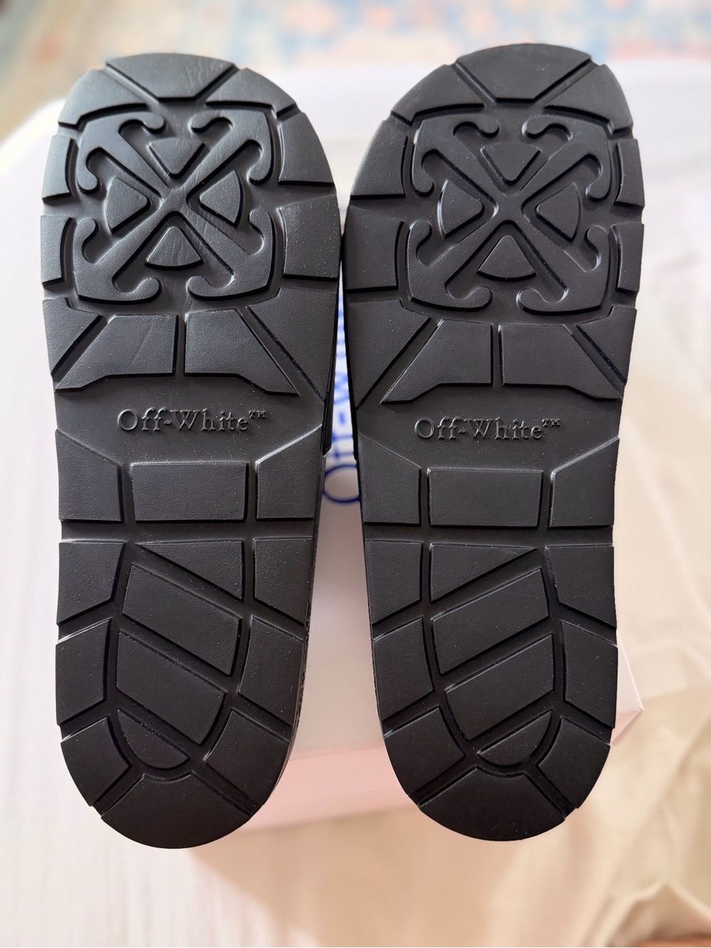 Off-White Black Slide Sandals with White Logo - Picture 6 of 9